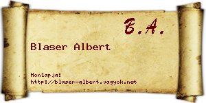 Blaser Albert névjegykártya
