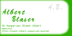 albert blaser business card